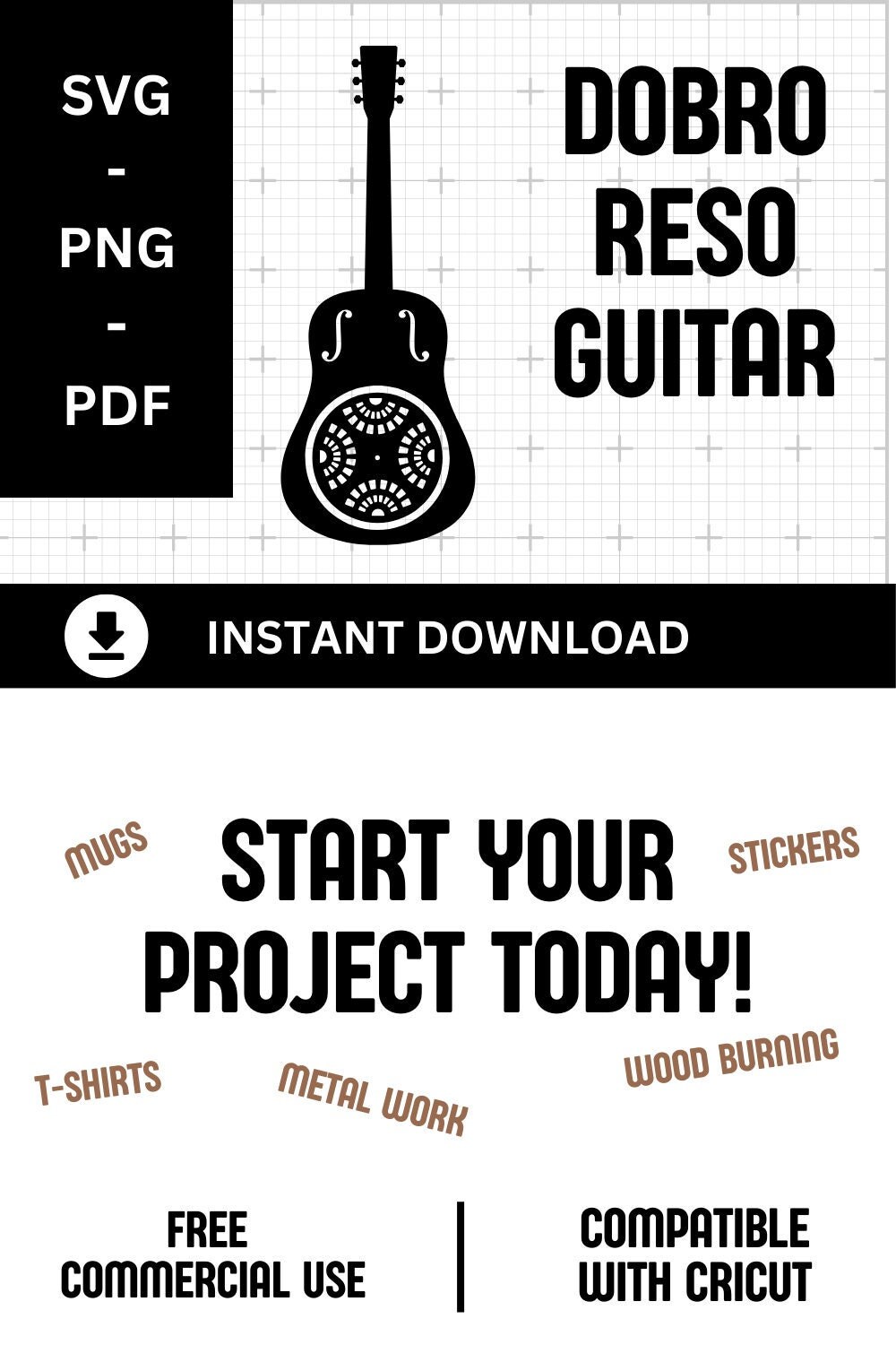 Best Dobro SVG PDF PNG Eps Ai Bluegrass Instrument Blues Slide Guitar