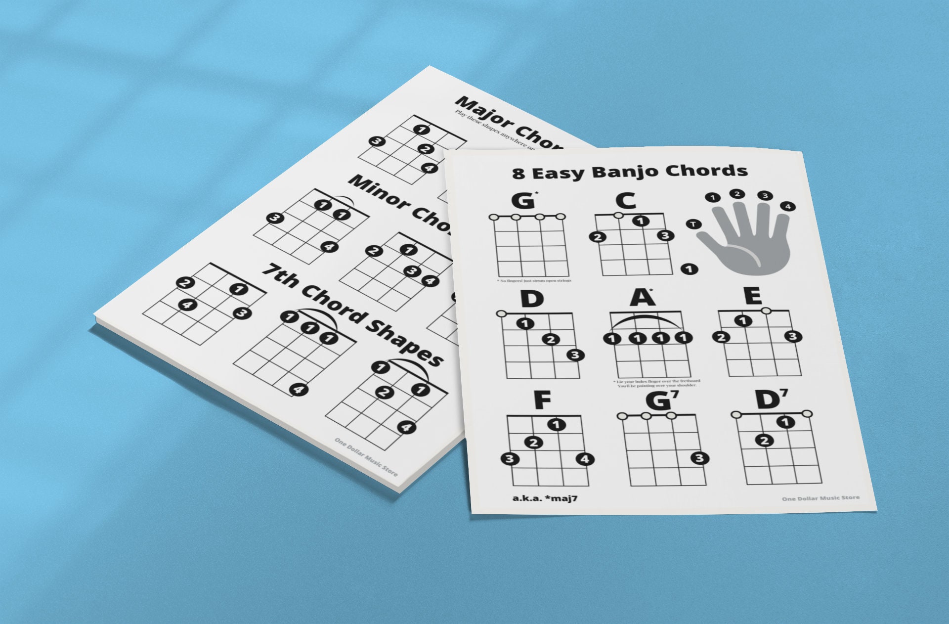 Easy Banjo Chords Sheet: 5-string Banjo, Bonus Chord Shapes (instant ...