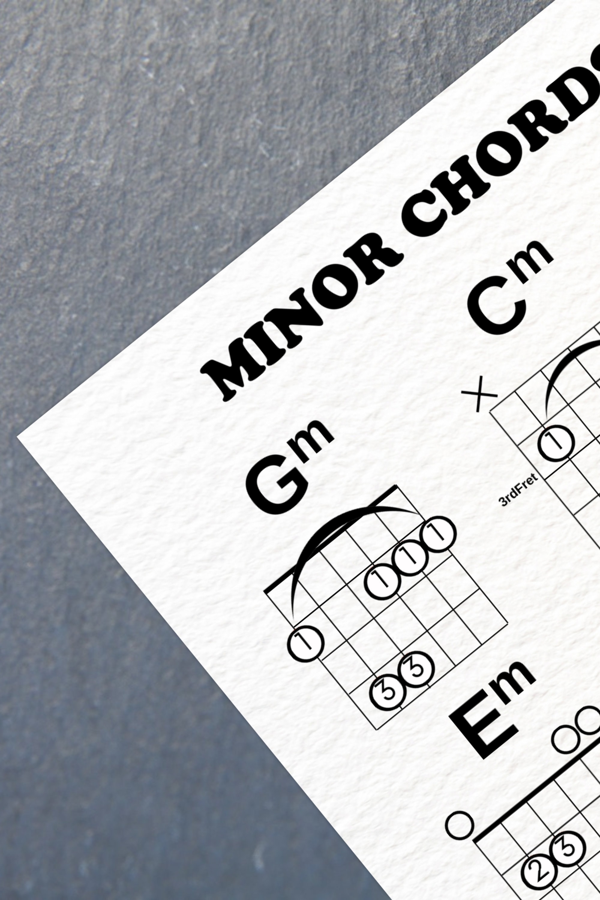 Printable Beginner Guitar Chords Chart Learn How to Play Sheet Music