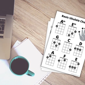 Easy Beginner Ukulele Chords Sheet Great for Beginners Bonus Chord ...
