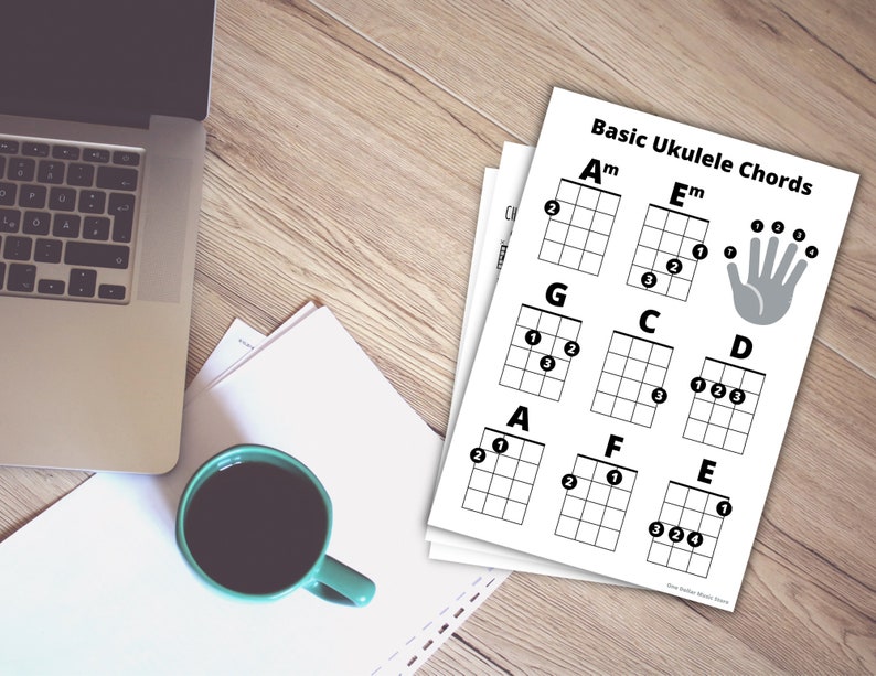 Easy Beginner Ukulele Chords Sheet Great for Beginners Bonus Chord