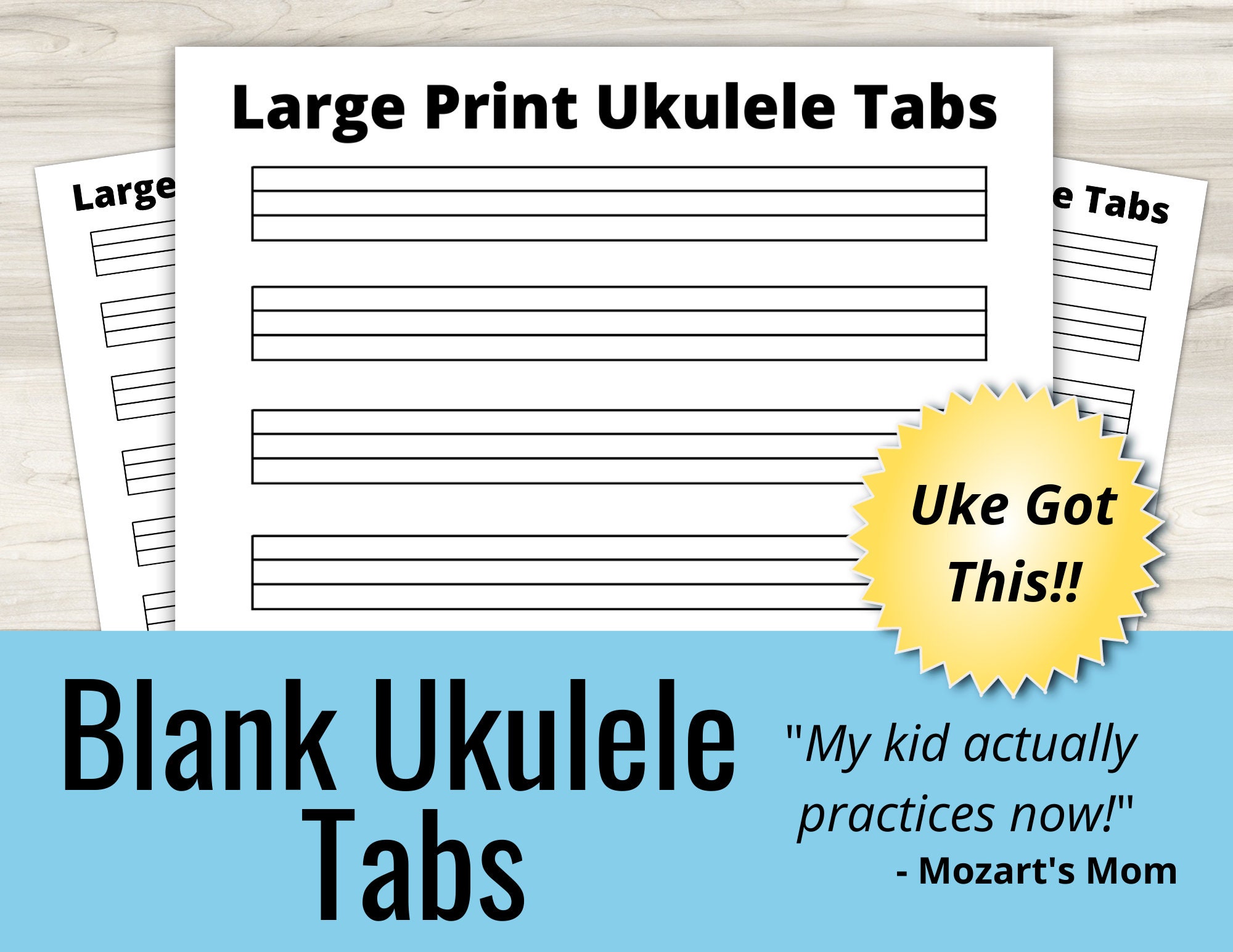 Blank Ukulele Tablature for Beginners, Write and Transcribe Your Own ...