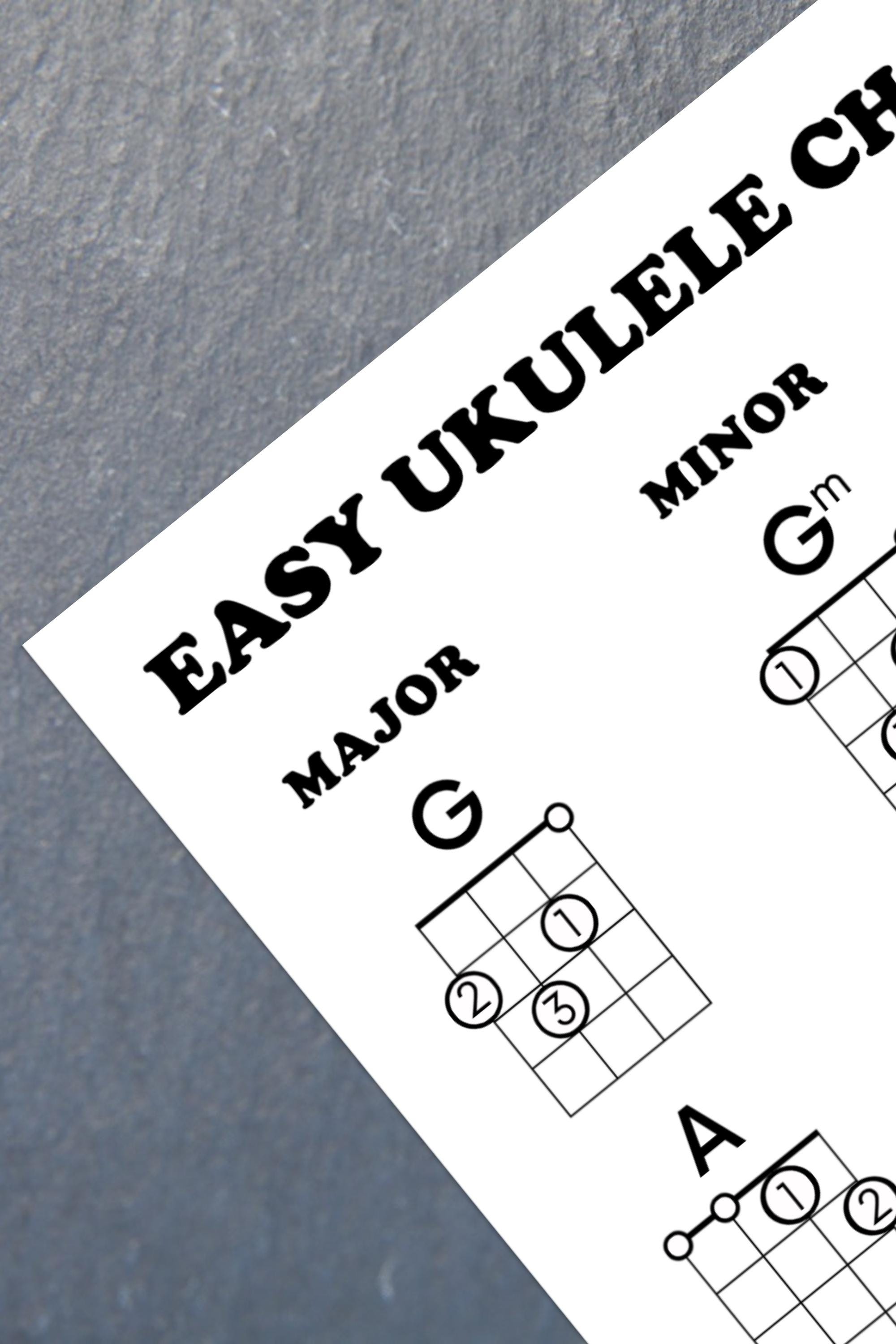 Left Handed Ukulele Chord Chart for Beginners (printable PDF) - Etsy