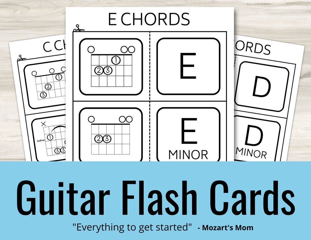 Guitar Chord Flash Cards Printable At Home Music Quiz Test Index Card Guitar Chord Flash Cards Printable At Home Music Quiz Test Index Card