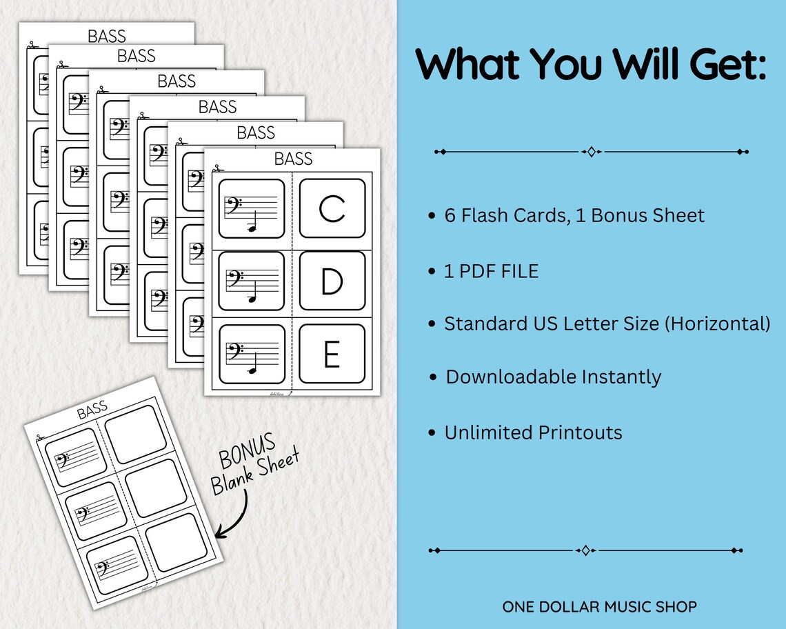 Printable Music Note Flash Cards Bass Clef Printable Flashcards