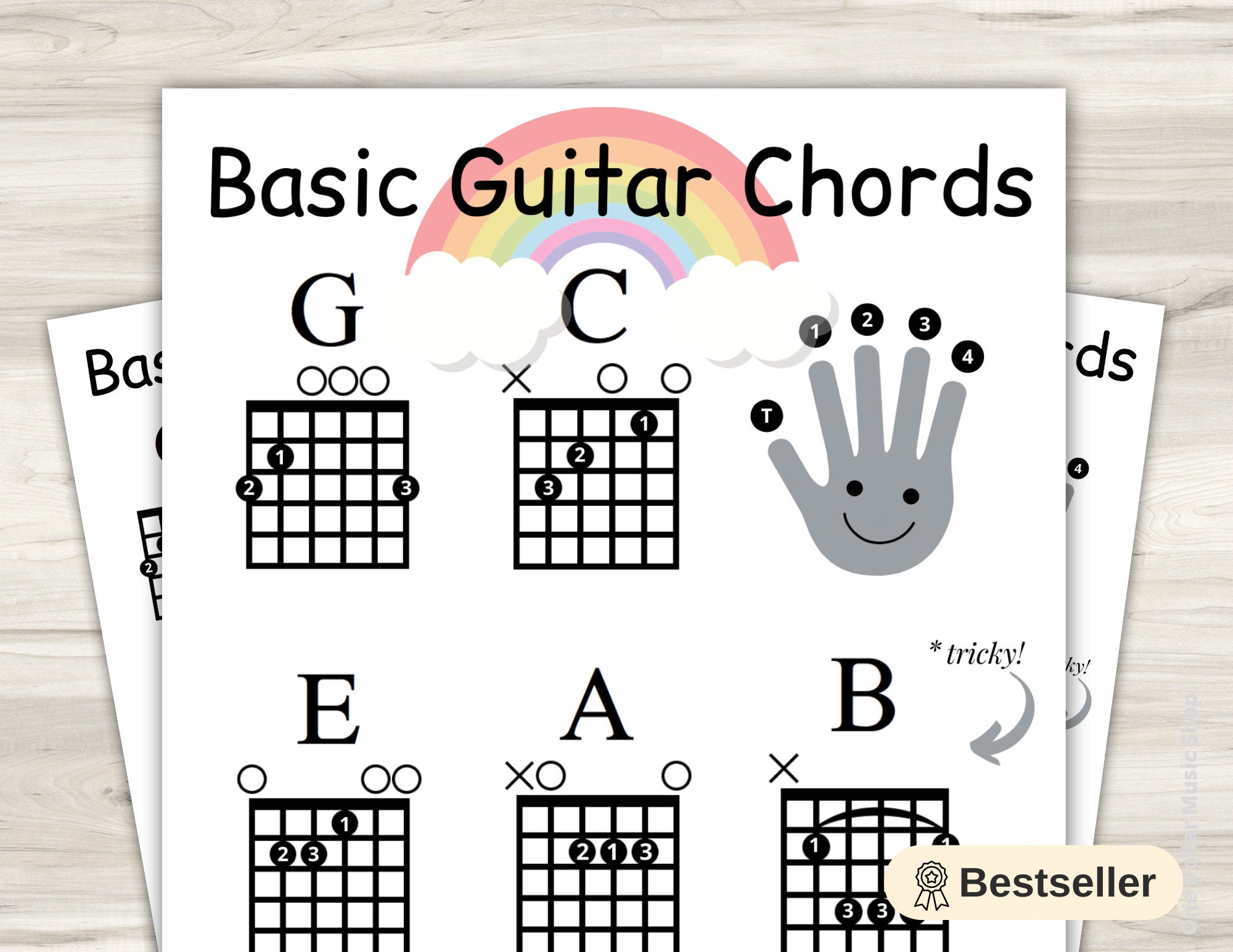 Guitar Student Music Stuff Fingering Practice Chord Chart 157g Coated Paper  Flute Supplies - AliExpress