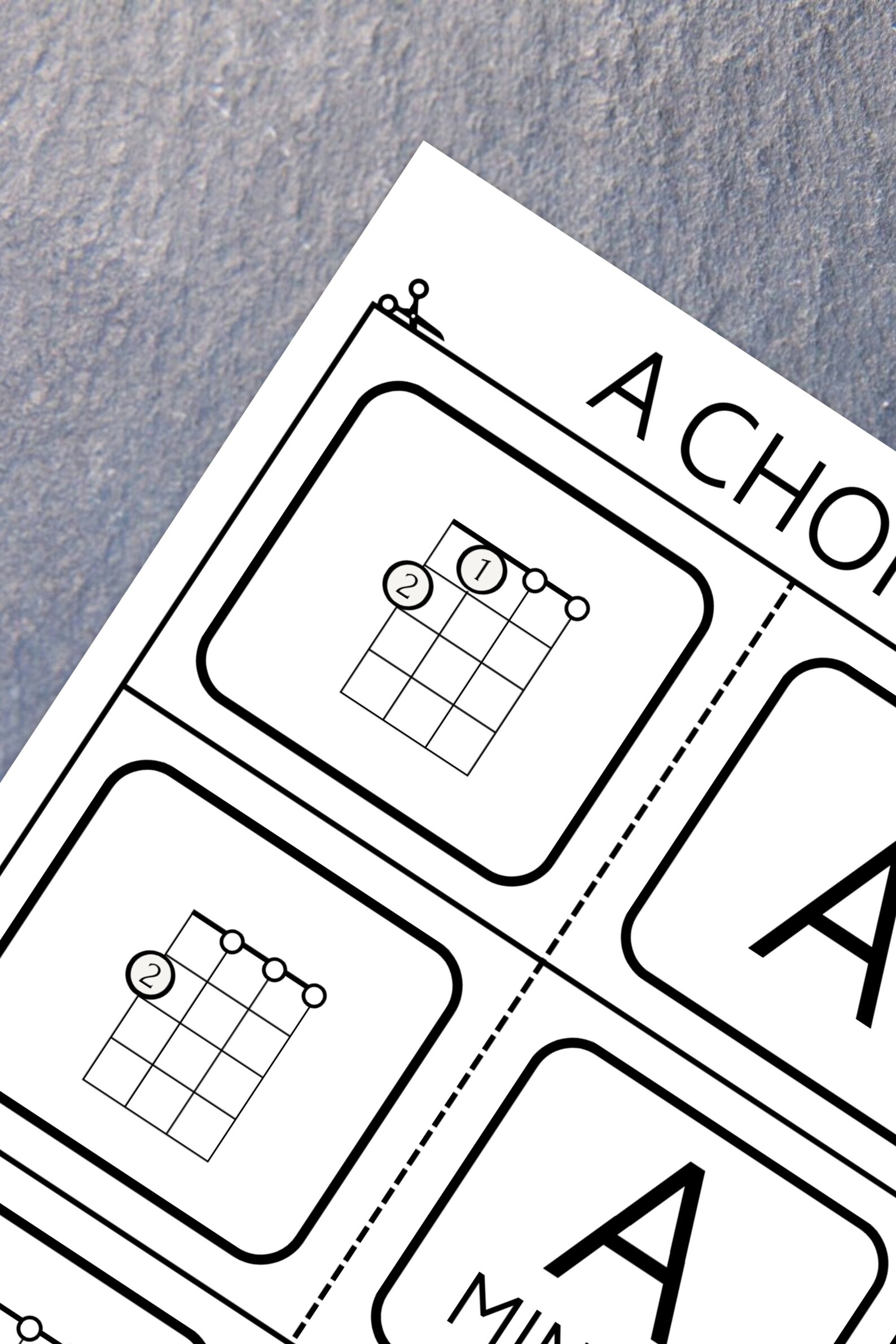 Ukulele Chord Flash Cards Printable at Home Ukelele Quiz Test Uke
