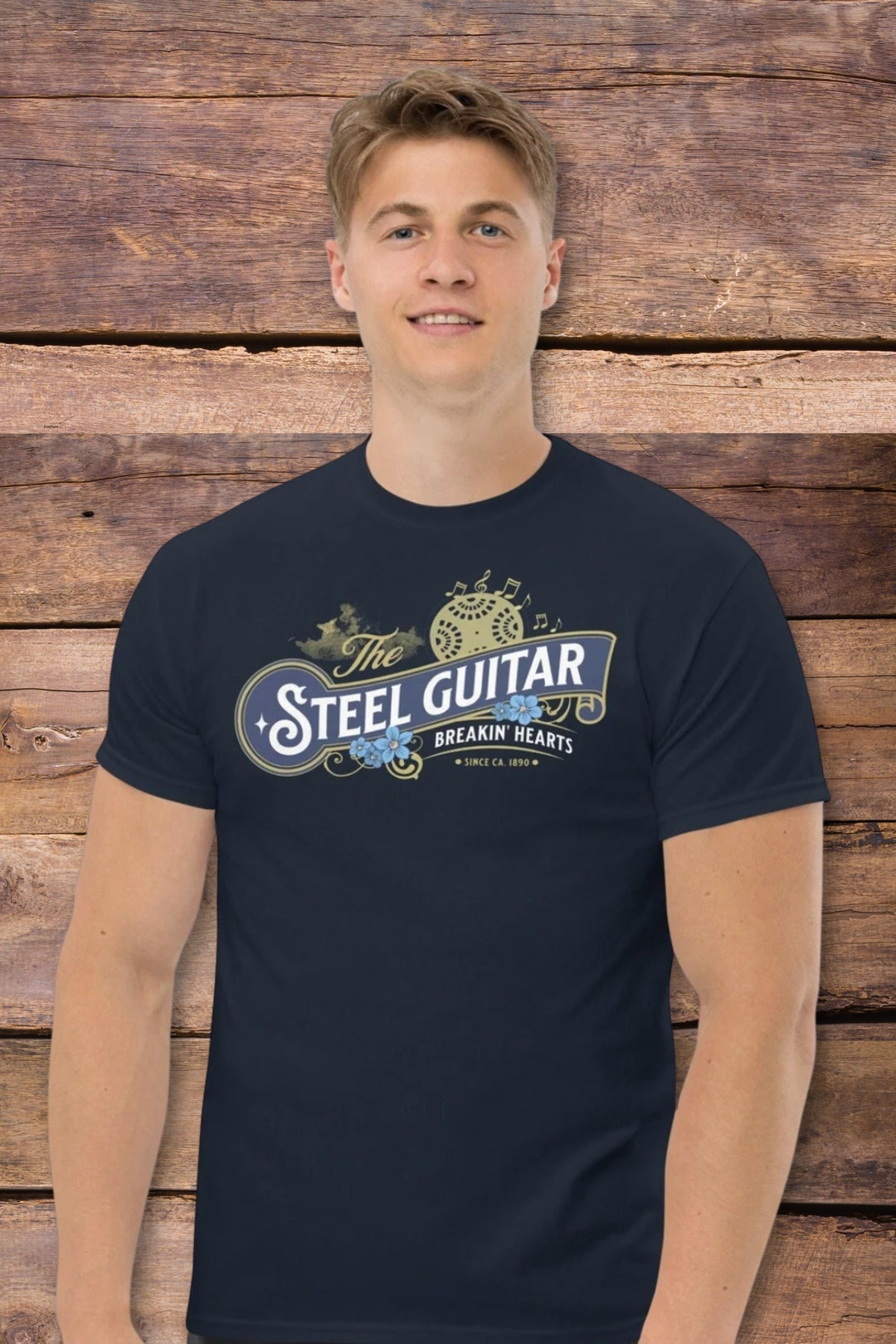 Steel Guitar Tshirt Breakin Hearts Since 1890 Men's Classic Country