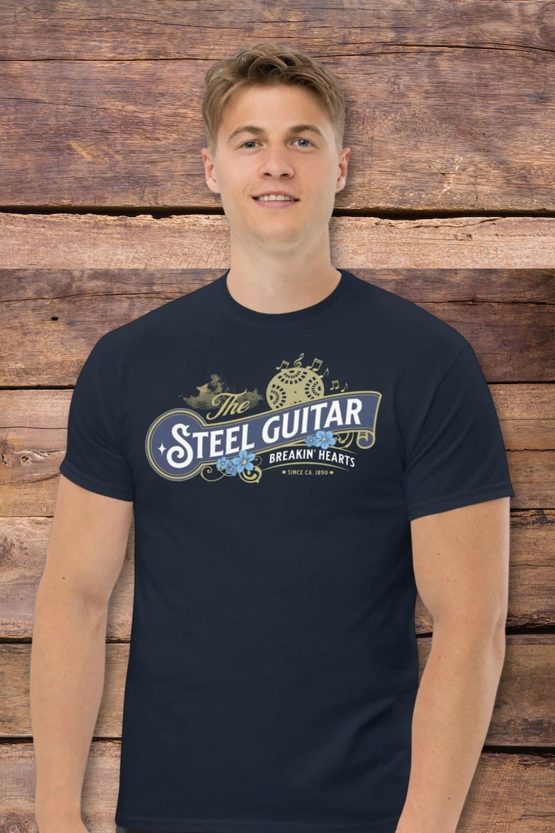 Steel Guitar T-Shirt Breakin Hearts Since 1890 Men's image 1
