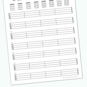 Ukulele Blank Tabs &amp; Chords Chart (instant Download) Blank Sheet Music ...