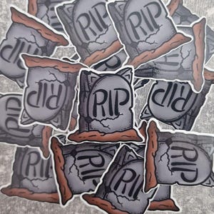Autocollant vinyle « RIP » // Autocollant chat // Autocollant vinyle // Imperméable à l’eau // Autocollant ordinateur portable // Mignon