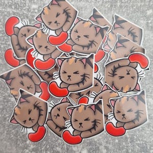 Vinyl Sticker "Crazy Bohne" // Katzen Aufkleber // Vinyl-Aufkleber // Wasserfest // Laptop Aufkleber // Niedlich
