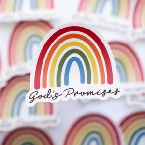 Gottes Versprechen Regenbogen Aufkleber, christliche Aufkleber, Glaubensaufkleber, christliche Geschenke, christliche Kunst, Anbetung, Strumpffüller, Weihnachten
