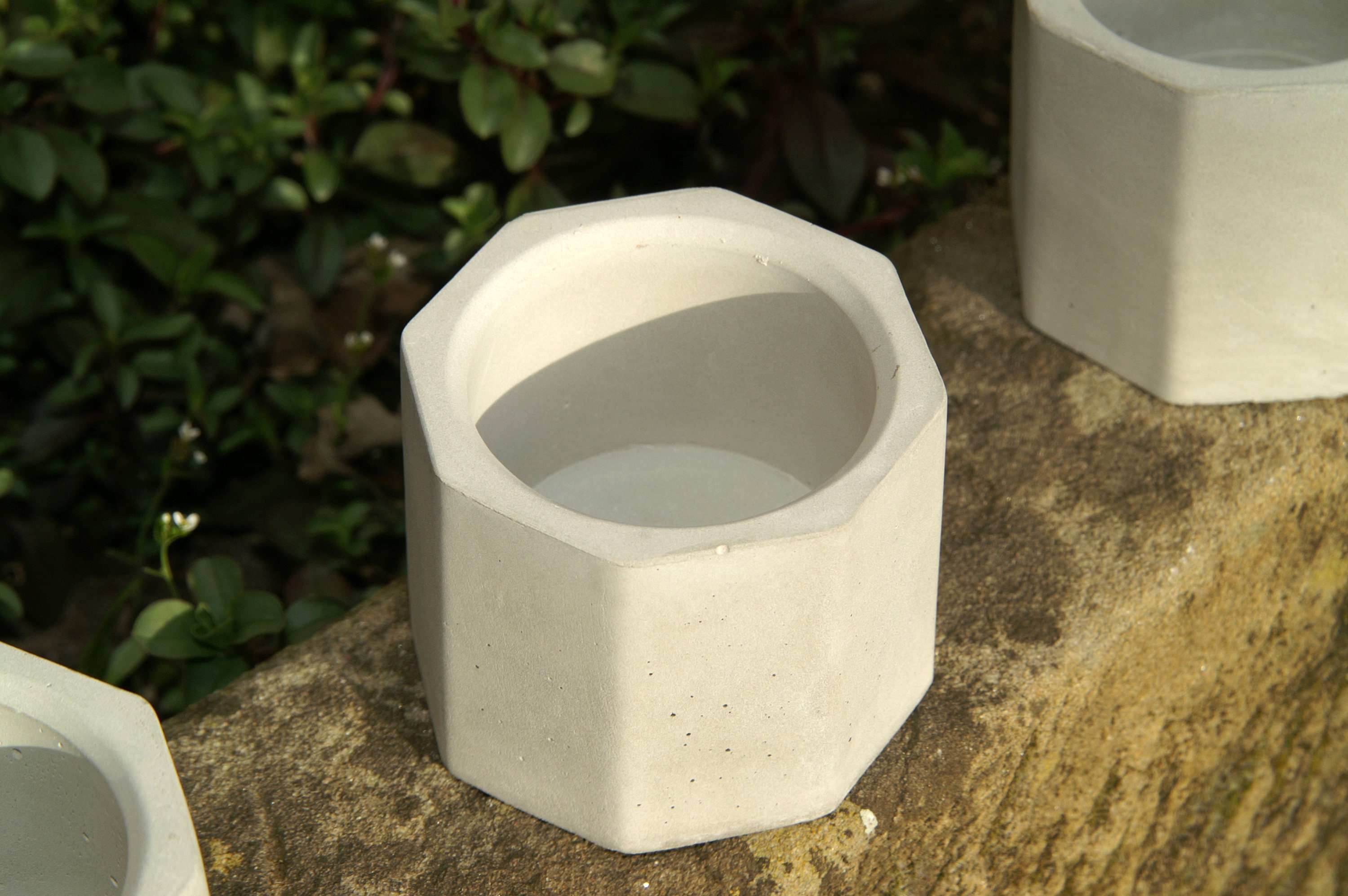 Lot de 3 Pots Octogonaux Béton