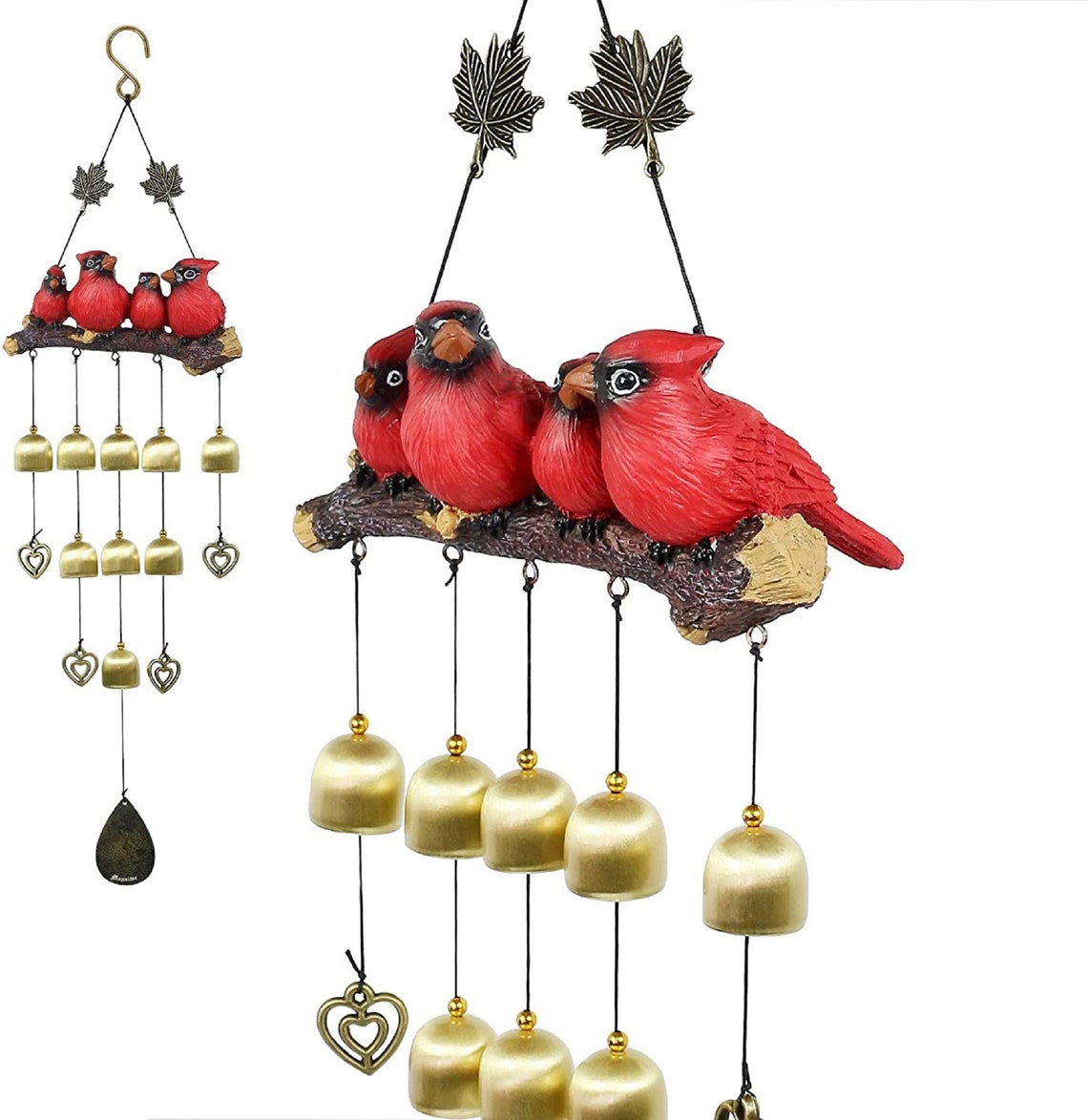 Cardinal Bird Wind Chime Red Bird Bell Wind Chimes for Window Etsy