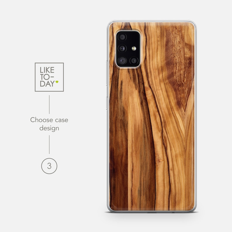a phone case with a wooden design on it