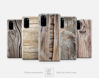 Wood Bark Case Samsung S24 S23 Ultra S22 S21+ Galaxy Note • Rustic Wooden Grain Print, Wood Casing