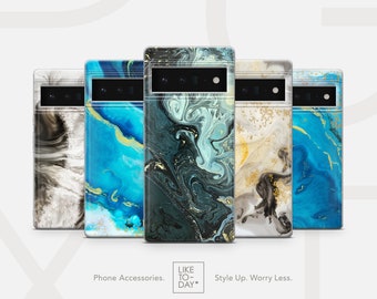 Marble Glitter Case for Google Pixel 9 Pro, Turquoise Bling Cover Pixel 8, Pixel 6 Pro, Pixel 7 Case, Pixel Case, Abstract Liquid Ink