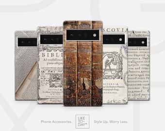 Book Lover Phone Case for Google Pixel 9 Pro, Vintage Library Bookshelf Case Pixel 8, Pixel 6 Pro Case, Vintage Pixel 7 Case, Google Pixel