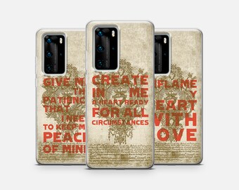 Etui z modlitwą katolickiego nabożeństwa Najświętszego Serca na Huawei P50 P40 Pro, P30 lite, Mate 40, Xiaomi Redmi Note, OnePlus 11, 10, Oppo, Vivo •