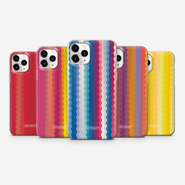 Spectrum Colors Gradient Rainbow Stripes Case for iPhone 14 13 12 11 Pro Max mini 4 4s 5 5s SE 2020 6 7 8 plus 6+ 7+ 8+ X Xs Xr L47