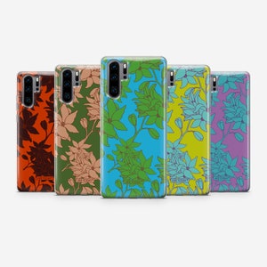 Colorful Seamless Drawing Flower Wallpaper Case Case for Huawei Mate 20 30 40 Pro X Pro+ plus P10 P20 P30 P40 P9 lite E L28