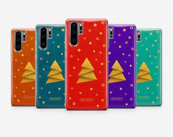 Minimalistyczne etui prezentowe z motywem choinki w kolorze złotego brokatu do Huawei Mate 20 30 40 Pro X Pro+ plus P10 P20 P30 P40 P9 lite E