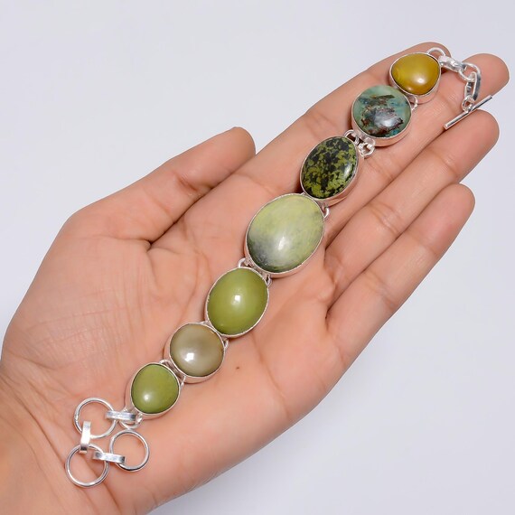 Tibetan Turquoise Bracelet – Silver-plated Handmade Boho Jewelry