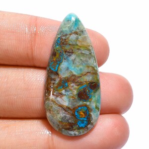 26X20X9 mm AB-5331 Fabulous Top Grade Quality 100% Natural Chrysocolla Pear Shape Cabochon Loose Gemstone For Making Jewelry 34.5 Ct