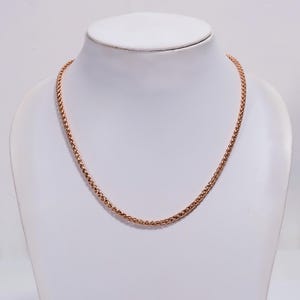 Copper Wheat Chain Necklace with Lobster Clasp, Rose Gold Plated Chain, Father&#39;s Day Gift, Minimalist Chain Jewelry for Women & Men, 16&quot;-26&quot;