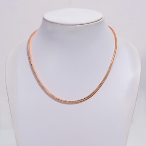 Copper Snake Chain Necklace, Rose Gold Plated Chain for Women & Men | Minimalist Father&#39;s Day Jewelry | Lobster Clasp Chain | 16-26&quot; Lengths