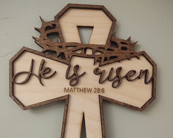 Easter He is Risen Door Hanger - SVG, AI, Digital File ONLY