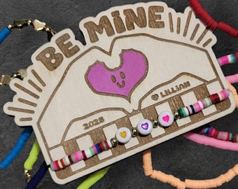 Laser cutter classroom friendship bracelet valentine's day file - SVG