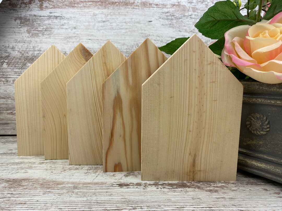 Unfinished Wood Houses, 7.5, Wood Craft Supplies, Blank Board, Shelf