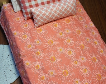 Handmade American Girl Holiday 18” Doll Bedding, 18 inch Doll Bedding, Complete 5 piece quilt set