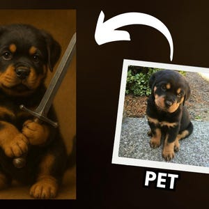 Custom Pet Knight Portrait Digital Art Personalized Dog Cat Medieval Painting Gift Pet Memorial Funny Wall Art Print