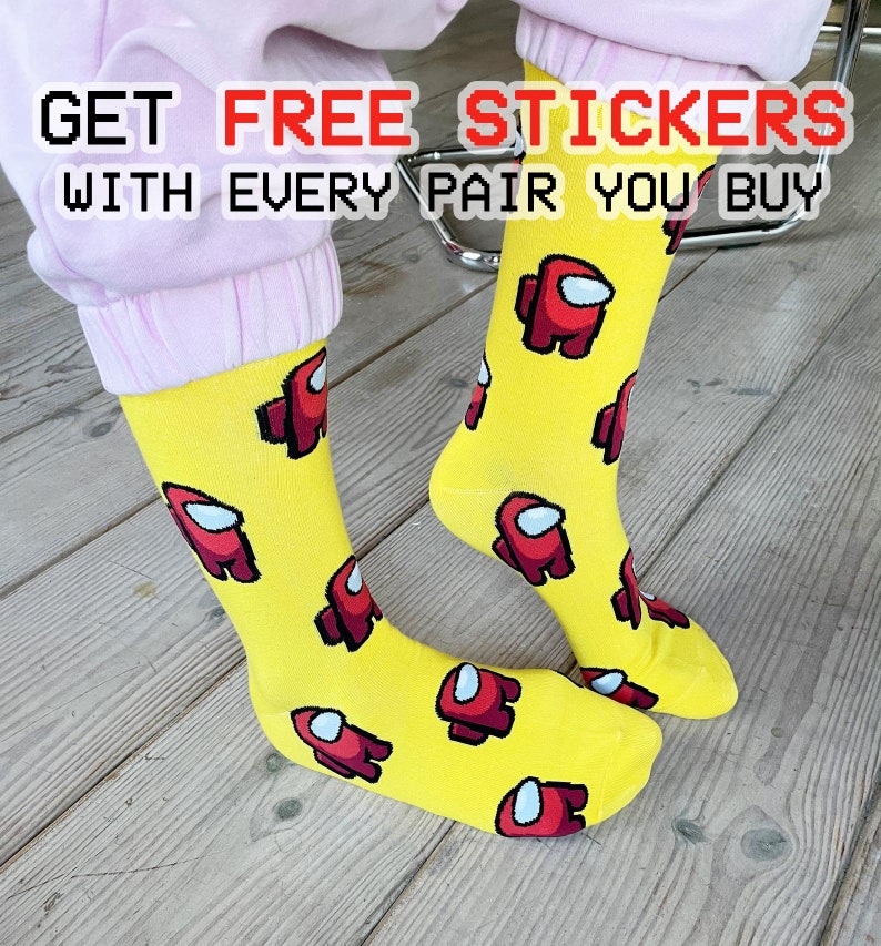 Among Us Inspired Socks 100 Cotton Socks Custom High Etsy
