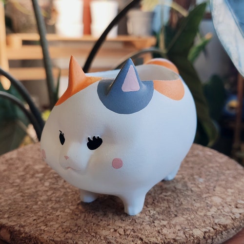 Fat Cat Ffxiv Plant Pot / Planter Inspired in Final Fantasy XIV 3d
