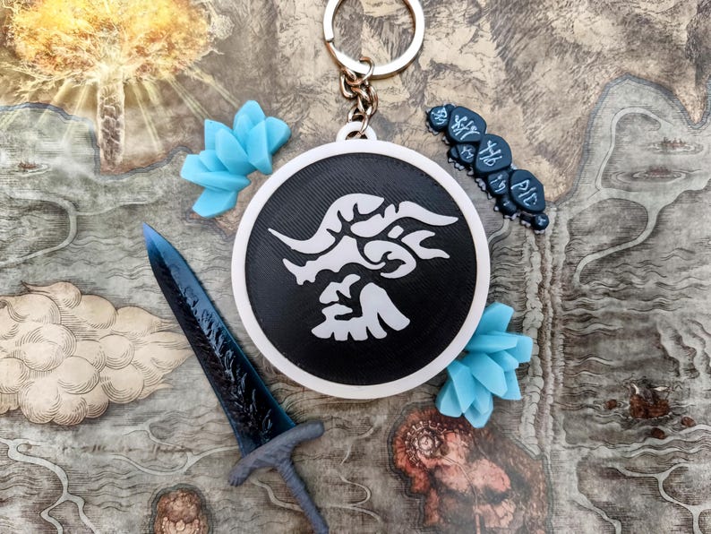 Elden Ring Nightreign Nightfarers Keychain solo or duo Undertaker and Scholar Raider