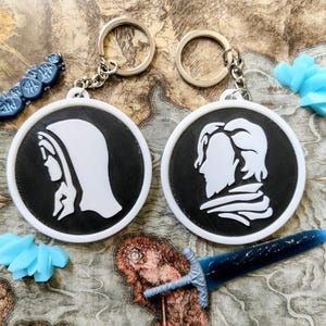 Elden Ring Nightreign Nightfarers Keychain solo or duo Undertaker and Scholar image 1
