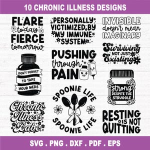 Maladie chronique SVG, SVG de santé mentale, source d'inspiration SVG, motivation SVG, SVG positif, sensibilisation à la douleur mentale, couper des fichiers pour