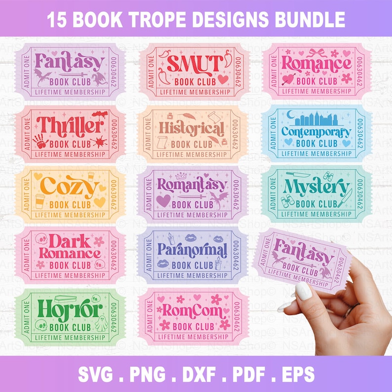 Paquete SVG de libros, libro picante png, libro con boletos SMUT svg, libro retro svg, lectura svg imagen 1