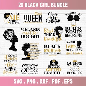 Zwarte vrouw svg bundel, Afrikaanse vrouw svg, afro vrouw svg, melanine svg, Lady Svg, Black Lives Matter, cut-bestand Cricut, silhouetbestand
