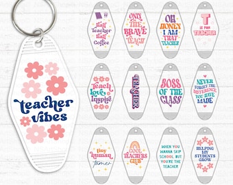 Teacher Motel Keychain SVG Bundle: Hotel Keychain Designs
