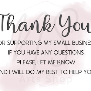 Peut inclure: Merci de soutenir ma petite entreprise. Si vous avez des questions, n'h&eacute;sitez pas &agrave; me contacter et je ferai de mon mieux pour vous aider. Arts Shop.