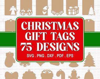 Pacchetto SVG di etichette regalo di Natale: Mega Holiday Label, Babbo Natale, file di taglio, Cricut