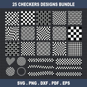 Checkers SVG Bundle, Distress Checkered Pattern Designs, Cricut, Cut ...