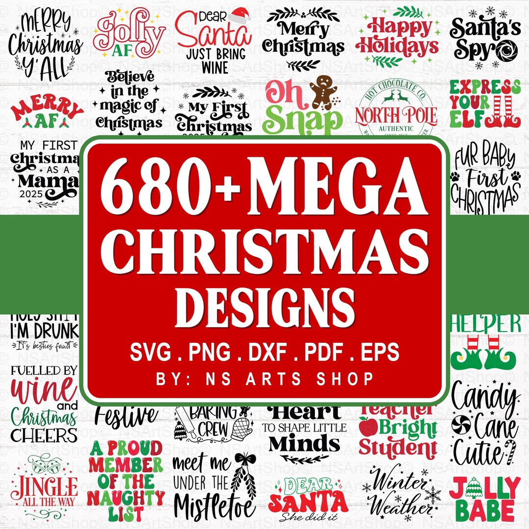 Christmas SVG Bundle: Mega Holiday Designs, Cut Files for Cricut - Etsy