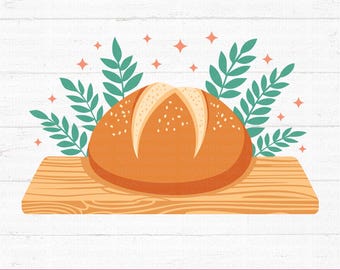 Sourdough Bread SVG PNG : Baking Loaf kitchen sign wall art Design, Cricut, Cut File