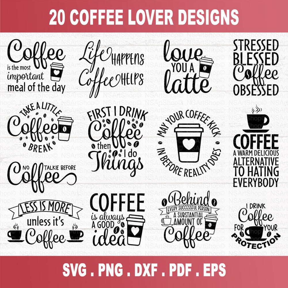 Coffee Svg Bundle, Funny Coffee Svg, Caffeine Queen, Coffee Lovers, Coffee Obsessed, Mug Svg, Coffee Mug, Cut File Cricut, Silhouette File New Design